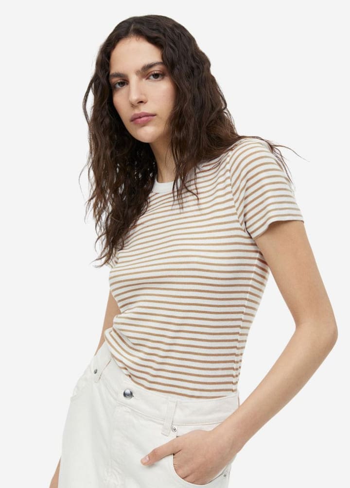 Women Striped Rib T-Shirt